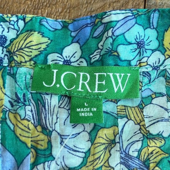 J. Crew button front cotton voile cover up dress in aqua blooms. - Picture 4 of 5